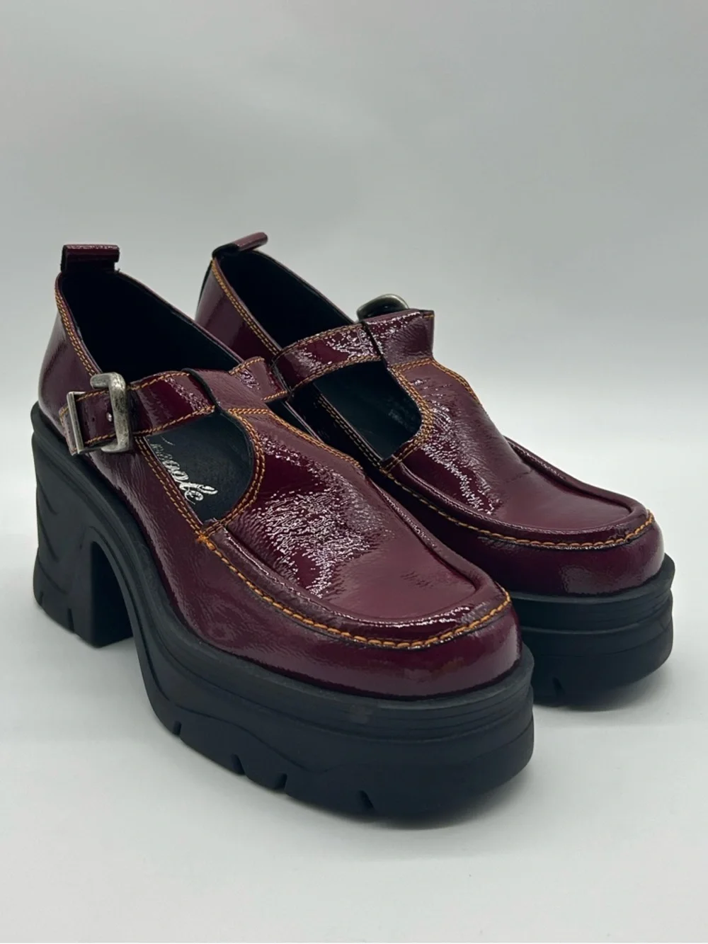 Free People Mayla Platform Mary Jane Shoes Sz 9.5 Rasp Fram Burgundy NWB